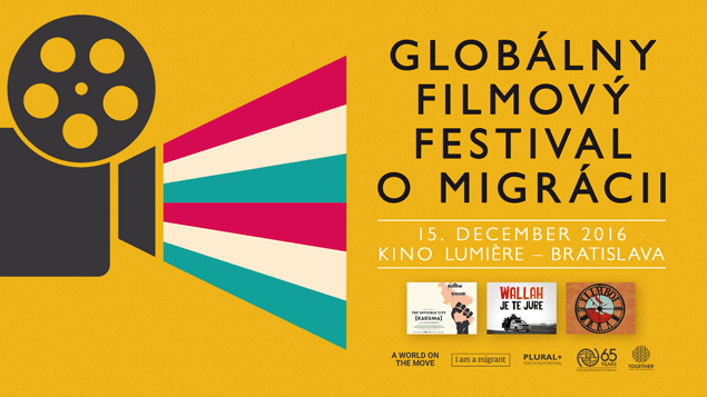 IOM - 65th Anniversary - banner Globálny filmový festival o migrácii, 15. December 2016, Slovensko