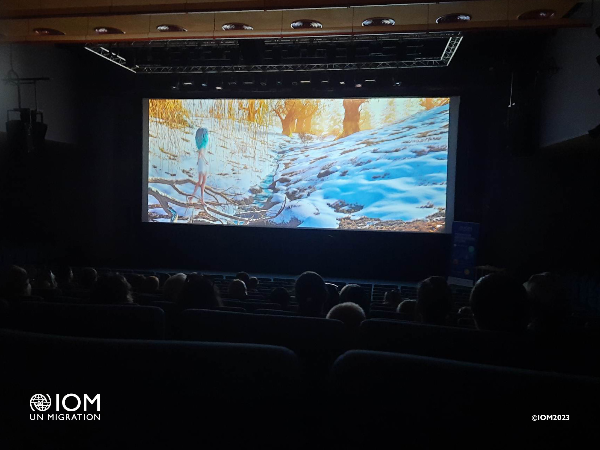 Screening of the Ukrainian movie Mavka. The Forest Song. Photo © International Organization for Migration (IOM) 2023.