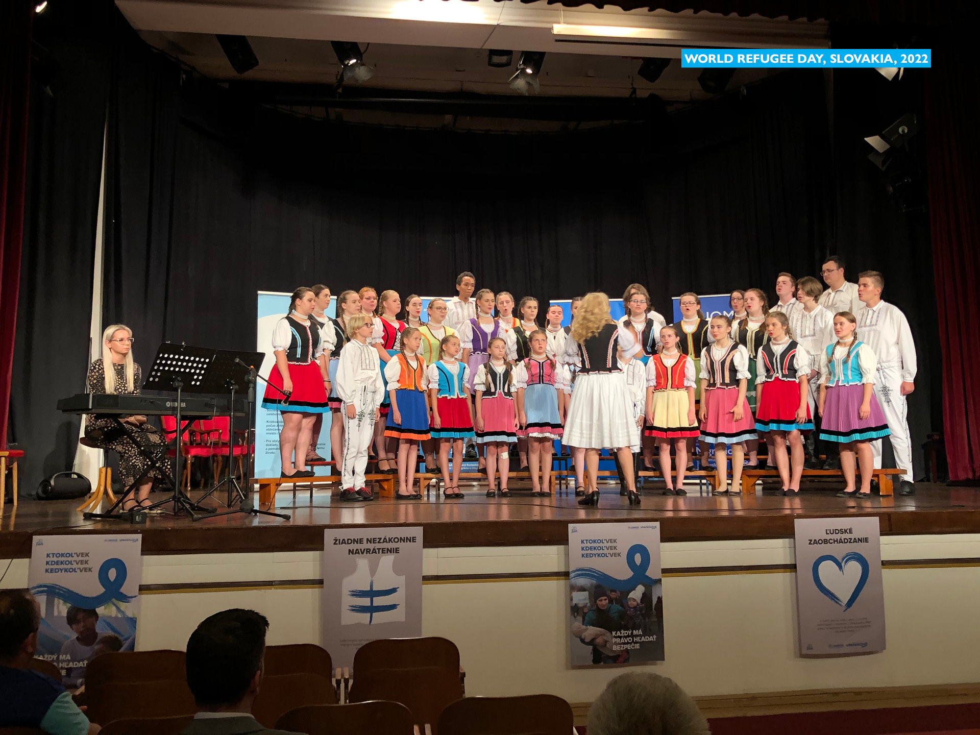 Choir Magnolia performance at the event in Košice – World Refuee Day 2022. Photo © International Organization for Migration (IOM) 2022.