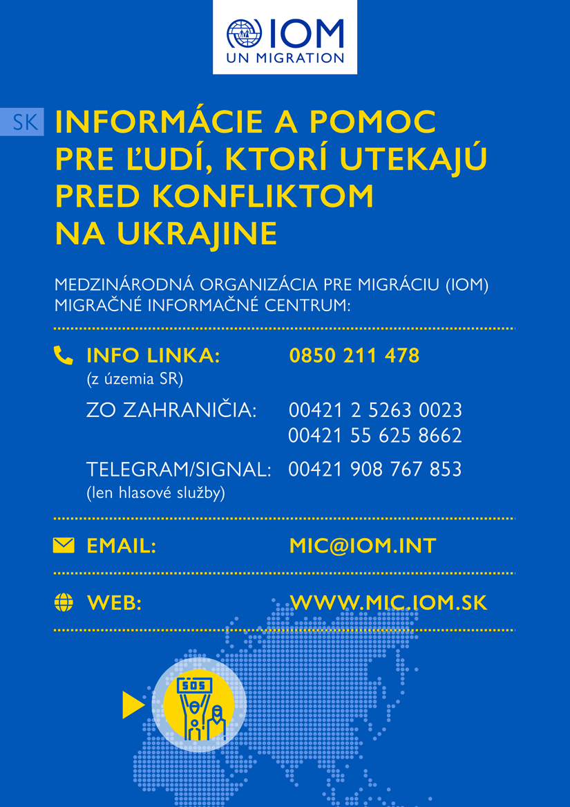Poster - Informácie a pomoc IOM – situácia na Ukrajine