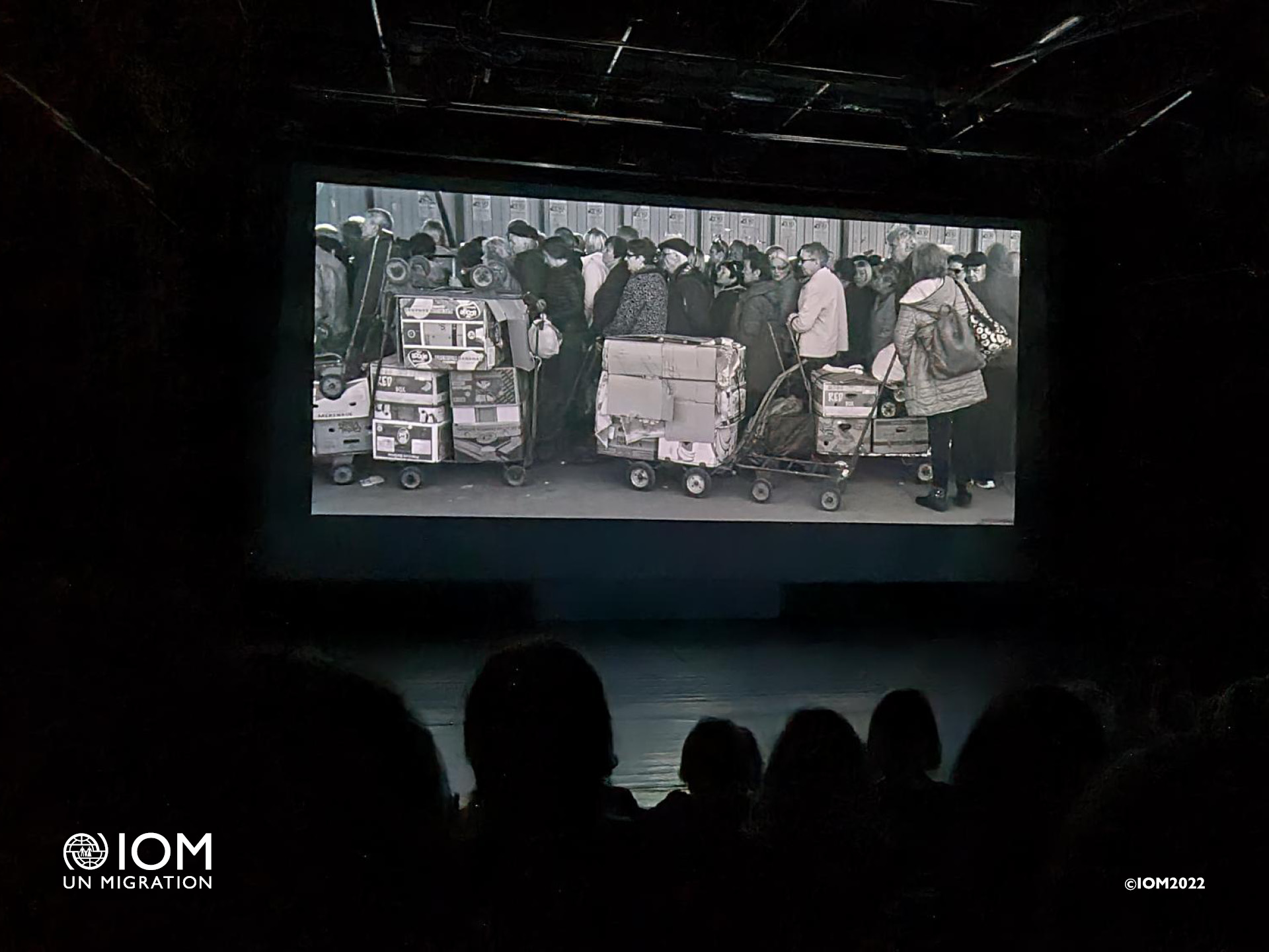 Screening of the film This Rain Will Never Stop at the opening of the One World Film Festival 2022. Photo © International Organization for Migration (IOM) 2022.