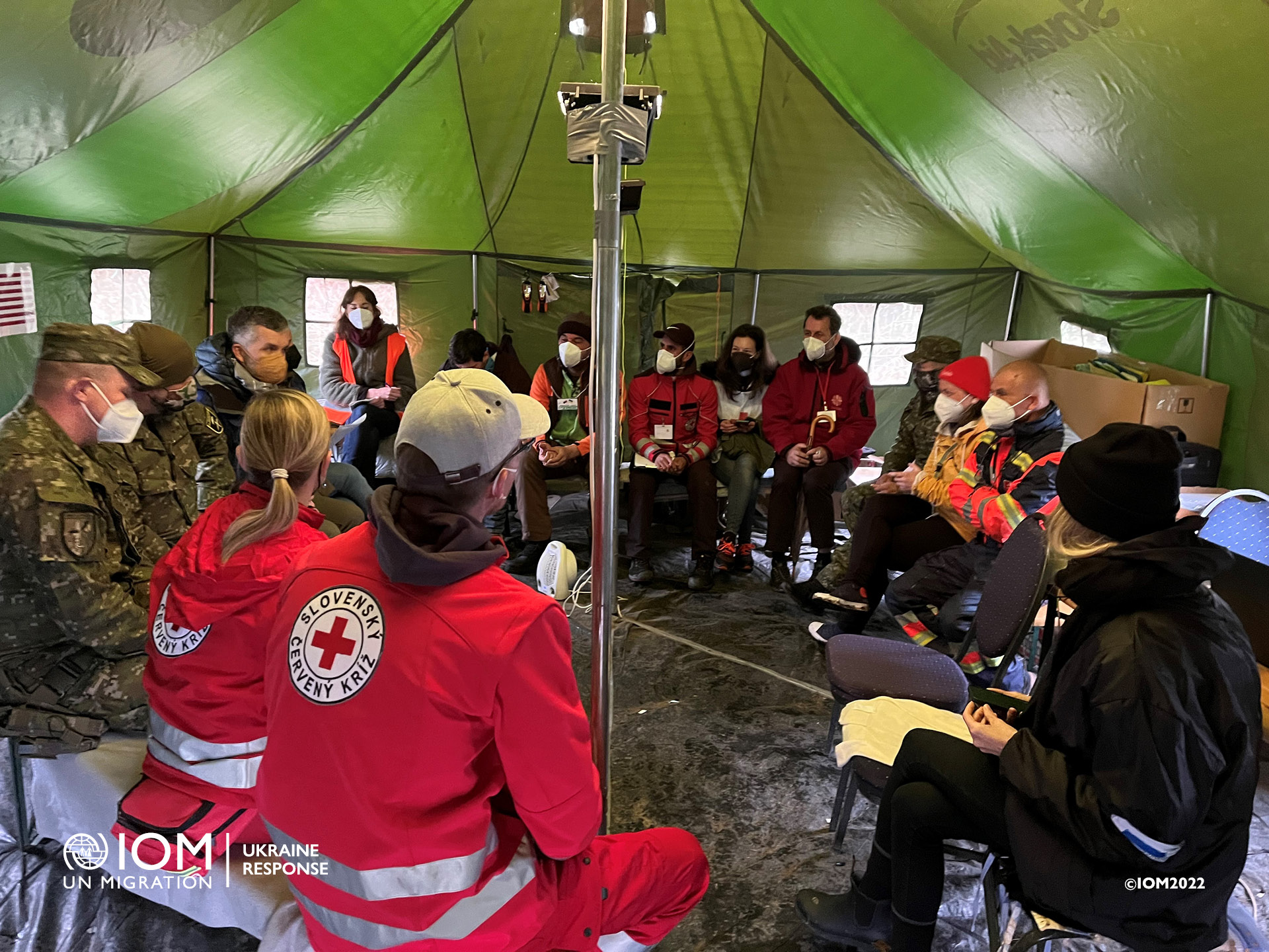 IOM providing CT Awareness Training in Vysne Nemecke for frontline staff. Photo © International Organization for Migration (IOM) 2022.