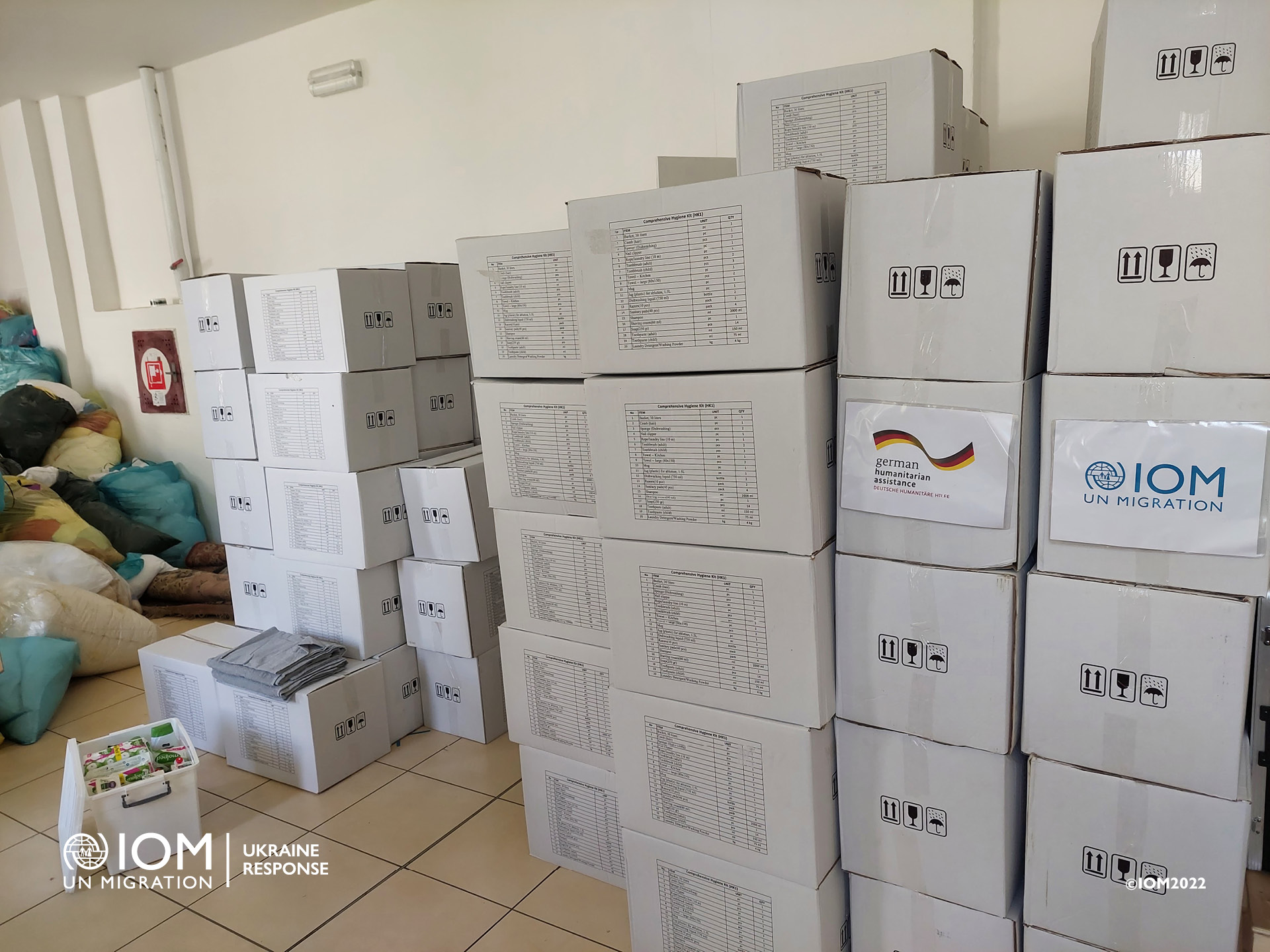 Hygienic kits delivery to the Michalovce Registration Centre. Photo © International Organization for Migration (IOM) 2022.