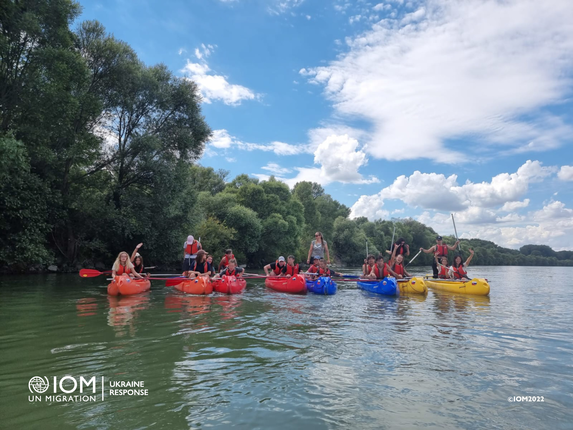 IOM Slovakia rafting trip for children from Ukraine in August 2022. Photo © International Organization for Migration (IOM) 2022. 