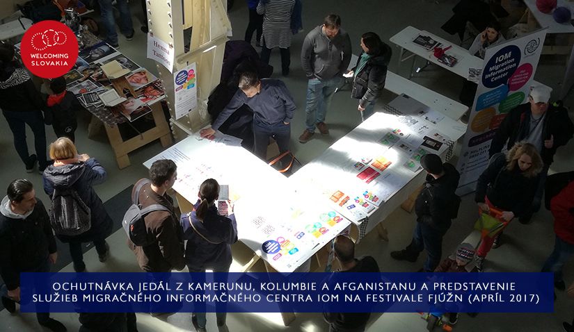 MIC IOM - Welcoming Slovakia - Ochutnávka jedál z Kamerunu, Kolumbie a Afganistanu počas festivalu Fjúžn (apríl 2017)