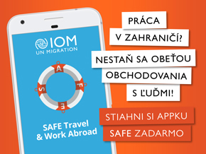 IOM - Banner mobilná aplikácia SAFE Travel & Work Abroad
